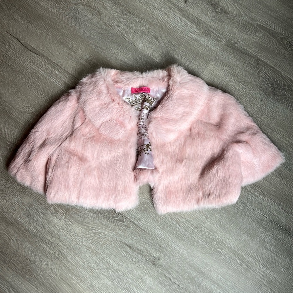 Juicy Couture Pink 100% Rabbit Fur Coat - Large